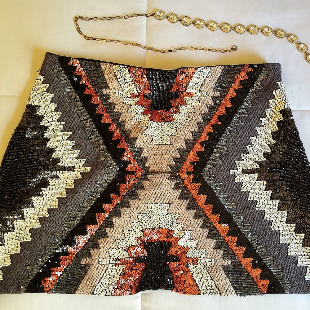 Adorable Sparkle Beaded Short Skirt